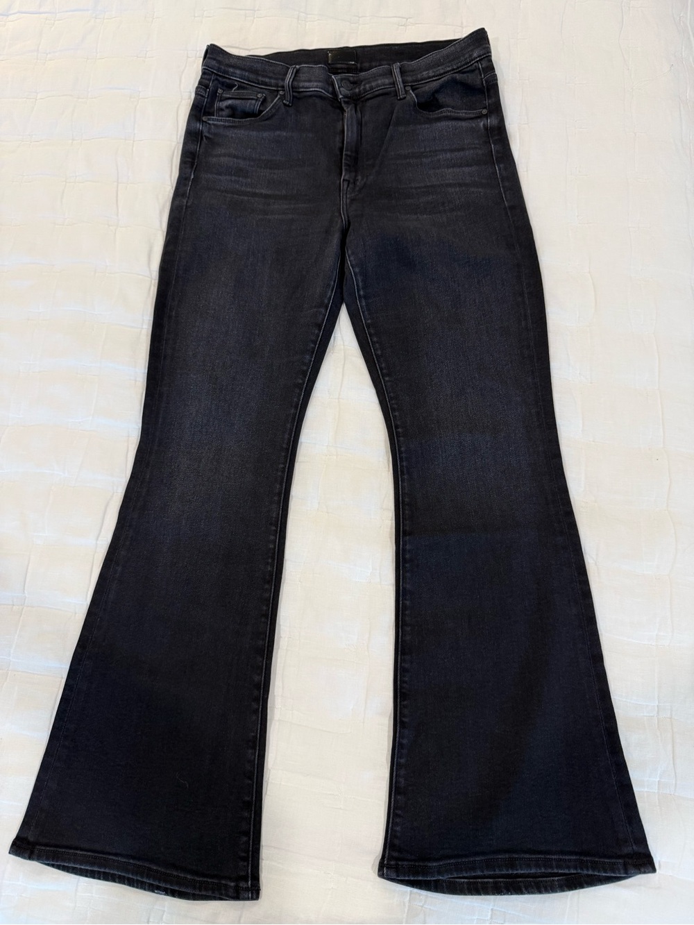 Mother The Weekender boot cut black jeans in Deep End, Size 32